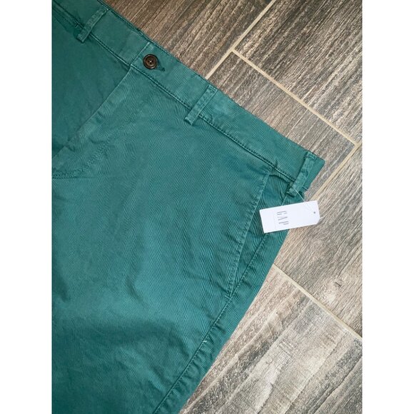 NWT Mens GAP Flex Essential Khaki Short 10” Cotton Twill size 38 Green - Picture 2 of 5